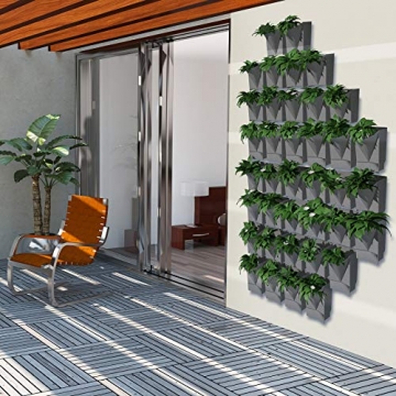 bluegreenshop.de Urban Gardening/Wandbegrünung: Vertical Garden Wall 16er Komplett-Set anthrazit - 10