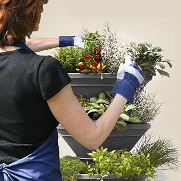 bluegreenshop.de Vertical Garden XL – Turm-Hochbeet/Pflanzturm (Grau) - 8